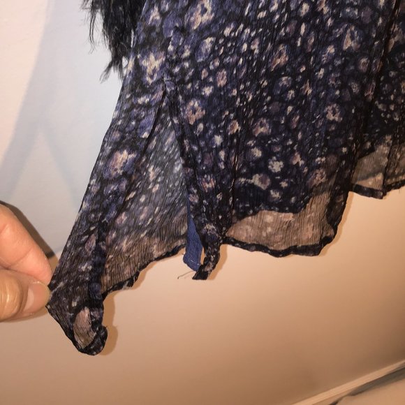 Catherine Malandrino Floral Ruffle Silk Blouse - Picture 13 of 15